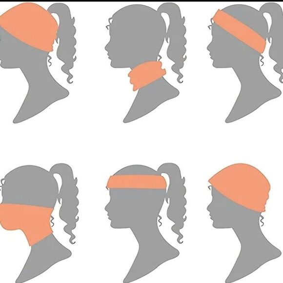 Blue stripe slouched Beanie hat scarf Multipurpose wear 5 ways - Picture 3 of 3